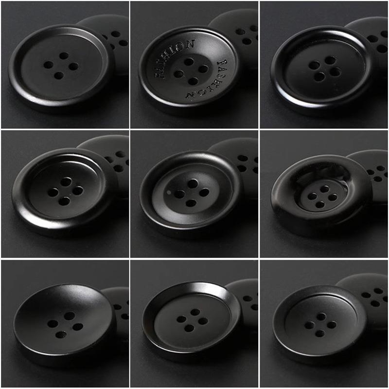 圆形黑色大衣纽扣男女西装西服外套扣子百搭衣服风衣上衣钮扣配件