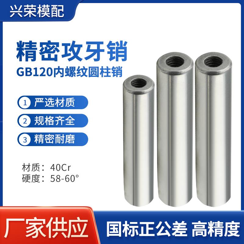 GB120内螺纹圆柱销定位销模具销/45#中碳钢淬火Φ6/8/10/12/16/20