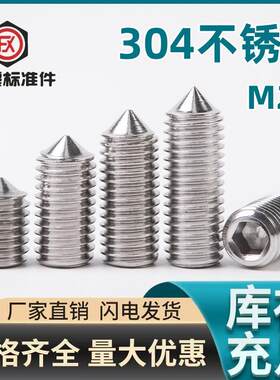 304不锈钢内六角端紧定不锈钢紧固件 螺帽GB78.M2X2.5-M2X6