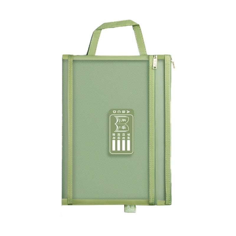 类学科科目分文件袋大容量书袋双层试卷收纳袋拉链作生业袋小学生