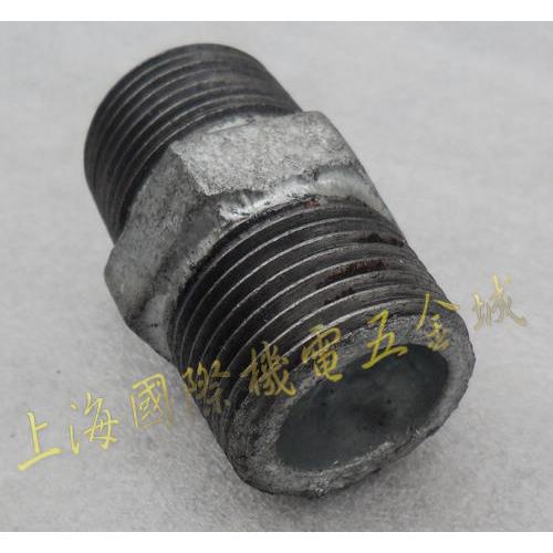 六角外丝直接头4分6分-4寸双头双牙连接螺纹直通镀锌管件铁管配件
