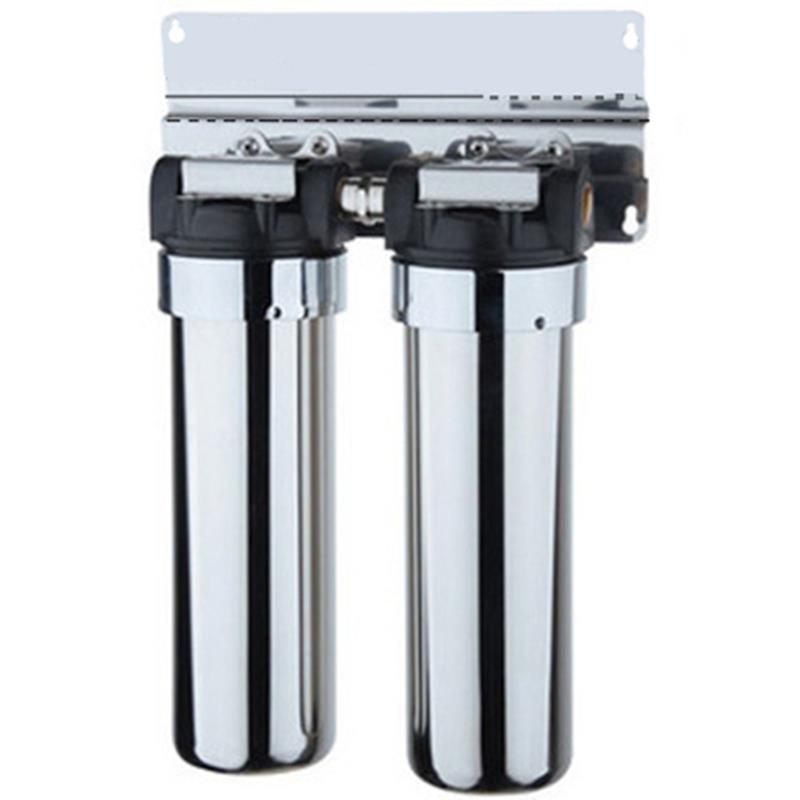 净健304不锈钢两级挂式净水器厨房家用净水机自来水过滤器2极过滤
