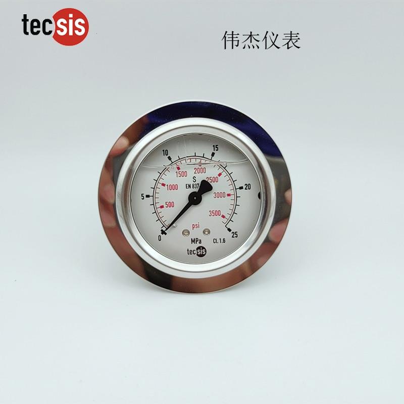 德国TECSIS泰科思充液油表压力表63轴向G1/4 P1453-25MPa注塑机