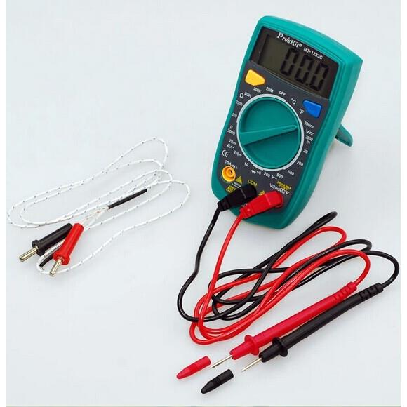 台湾宝工 MT-1233C 数字显示万用表 带背光照明温度测试数位电表