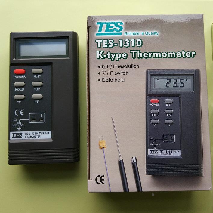 台湾泰仕K型接触式温度表热电偶测温仪器表面温度计带探头TES1310