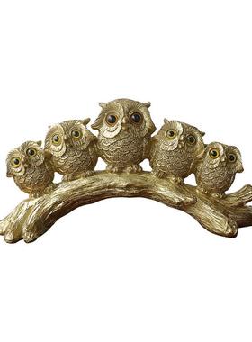 简约现代创意猫头鹰树脂工艺品摆件家居装饰品酒柜玄关电视柜摆设