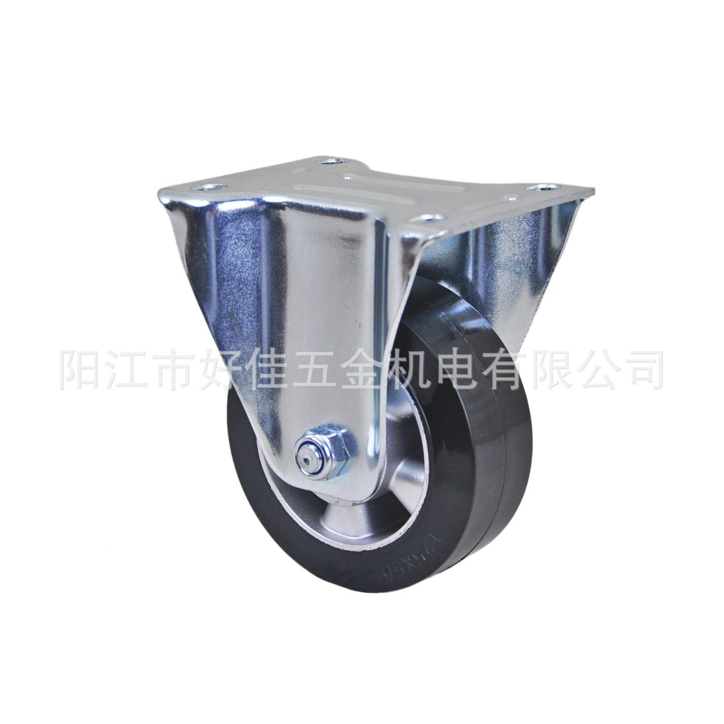 款源头工厂产品125X5055mm好X佳欧洲重型牌铝芯黑色橡胶定向脚轮