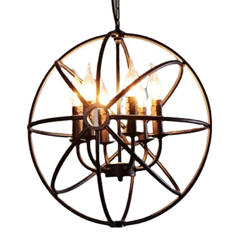 北欧复古工业风铁艺地球仪吊灯个性餐厅创意田园卧室吧台LED灯具,家装灯饰光源,智能吊灯,淘宝优惠券,粉丝福利购,淘宝优惠卷