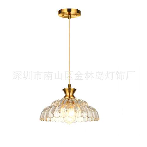 复古玻璃吊灯简约吊灯餐厅吧台工业风家用卧室单头床头小吊灯