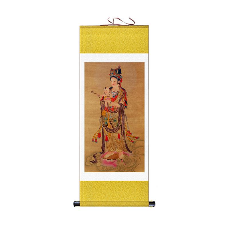 子娘娘JY202007画像观音赐子挂客画结缘送画厅卧室装饰画卷画轴家