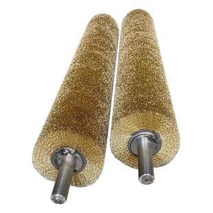 毛供缠绕式钢丝辊除拉锈研应磨不锈钢刷辊抛光丝镀铜钢丝刷辊