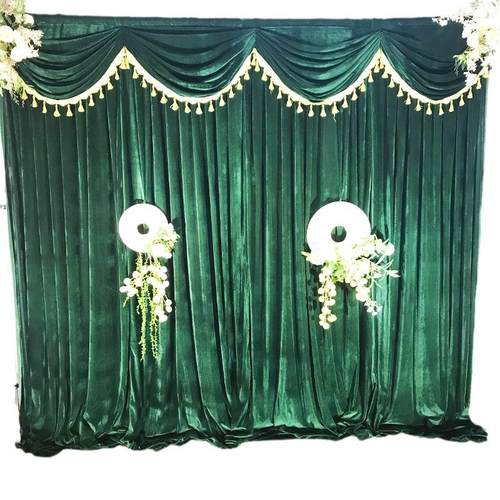 婚庆背景布幔纱幔金丝绒婚礼舞台场地布置墙面舞台幕布直播背景布