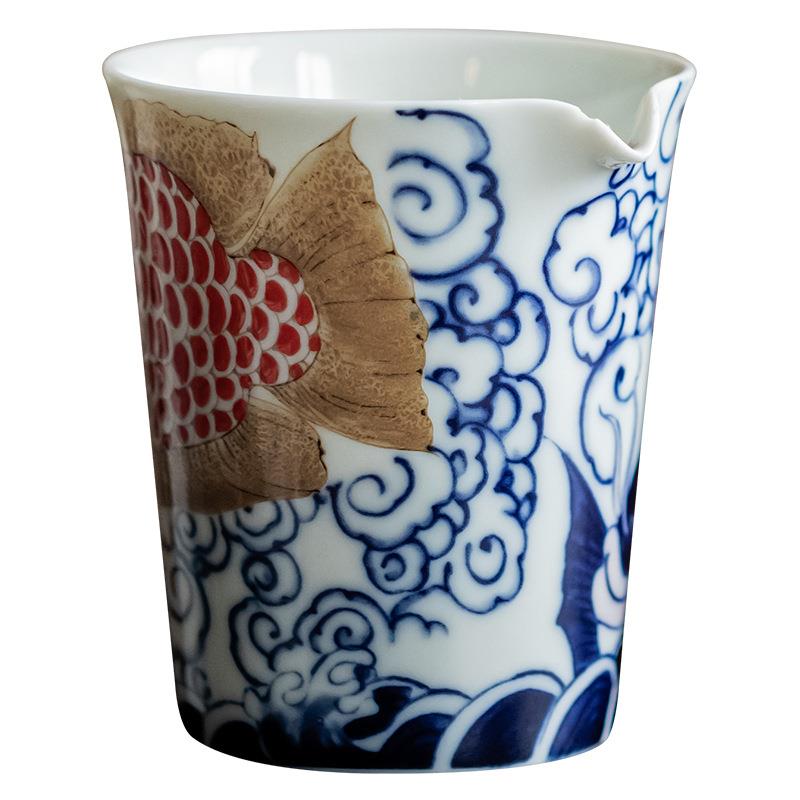 国潮风KGQ龙鱼公道杯茶海茶单分夫器匀茶杯中式功茶具配件个陶瓷