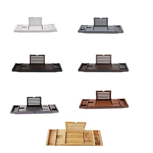 浴缸置物架出口酒店热销竹制浴缸托盘浴室泡澡可伸缩防滑浴缸架