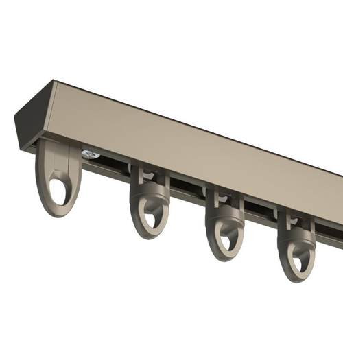 坚美铝材飘窗阳台静音滑轨V型超薄免打孔窗帘轨道