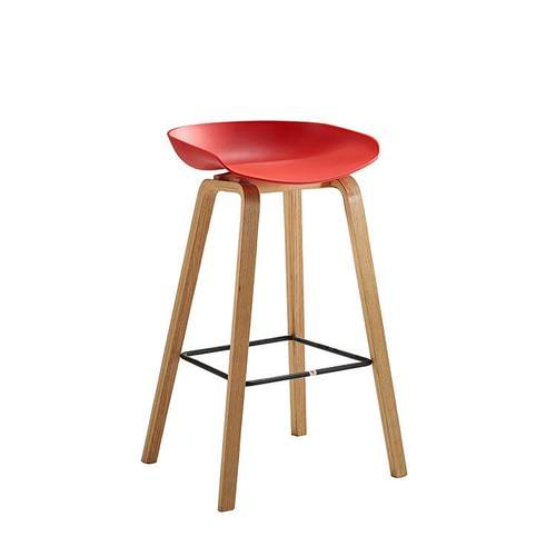 奶茶店前台接待塑料椅现代简约实木高脚北欧休闲吧椅餐厅吧台椅