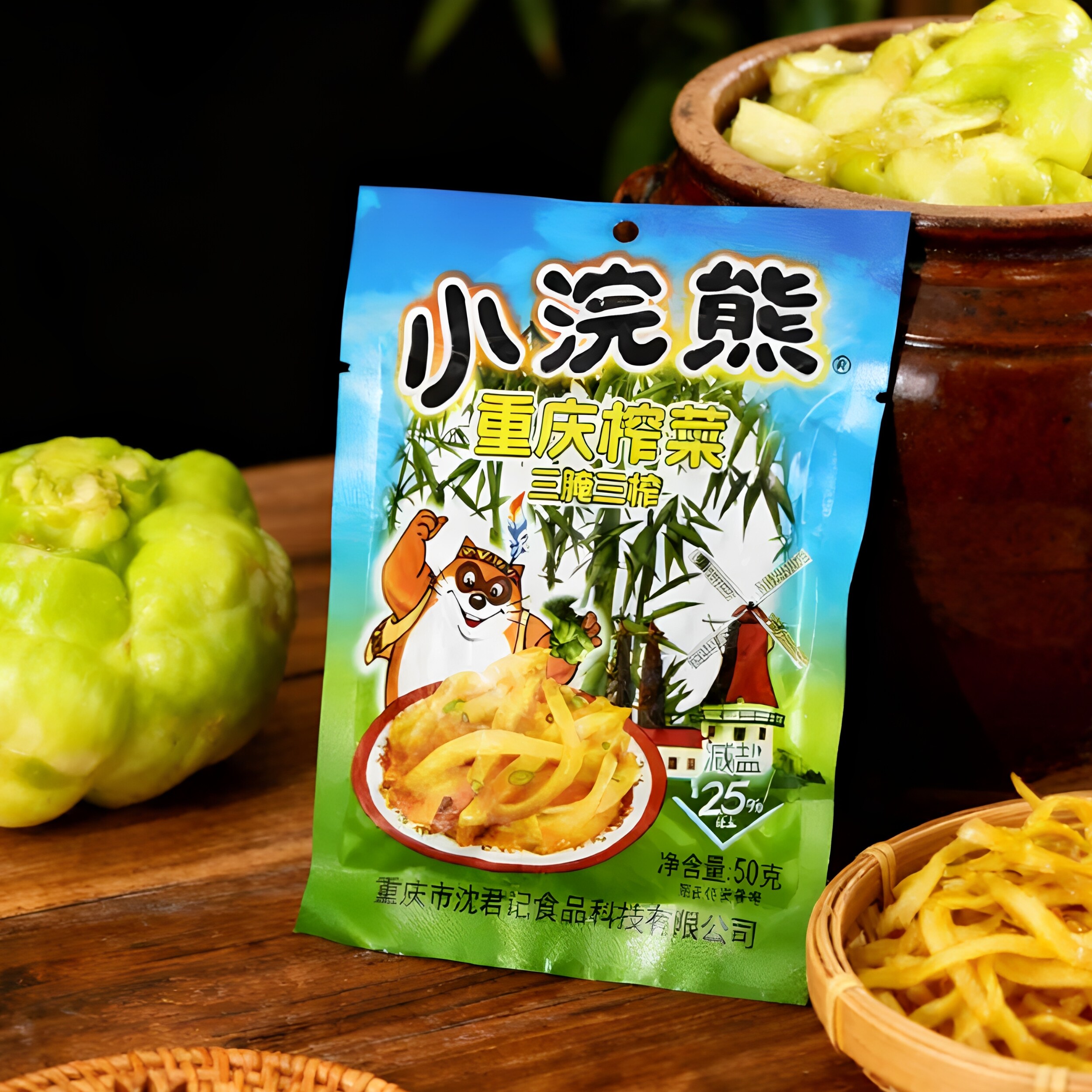 联谊小浣熊榨菜丝50克20/40袋去皮脆嫩下饭即食爽口菜小包装包邮