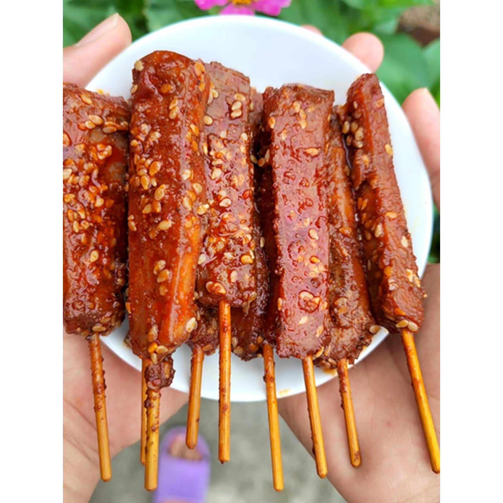 鱿鱼棒麻辣手撕鱿鱼牛肉香辣网红冷吃零食牙签牛肉110克湖南特产