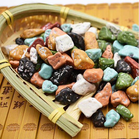 峰乐小石豆小石头糖多彩巧克力味奶糖16g*60袋80后怀旧糖果零食