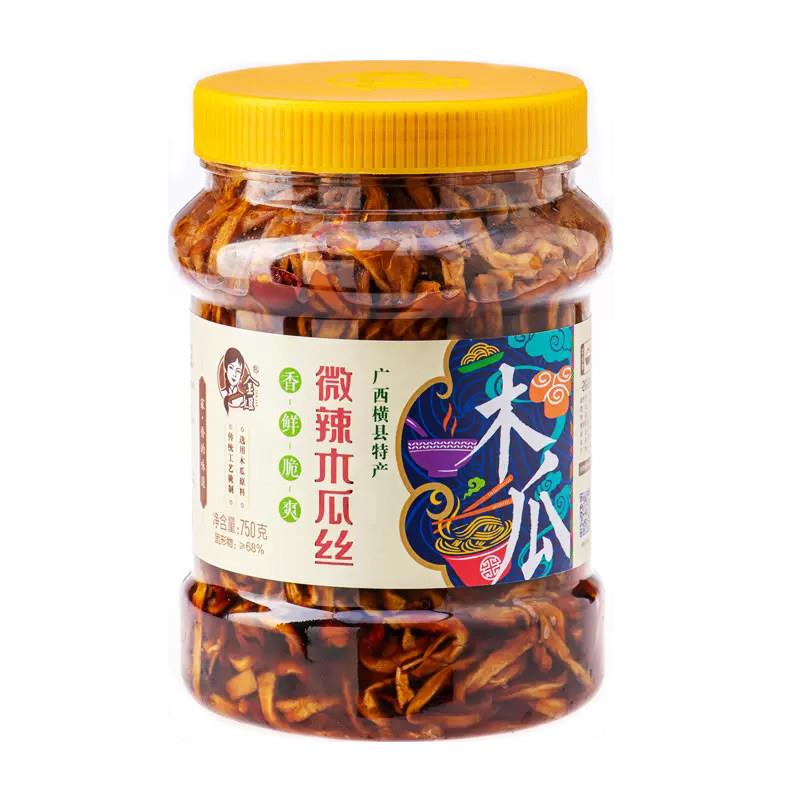 金姐木瓜丝 大瓶装香脆辣木瓜干酱菜广西横县特产木瓜丝干酱菜