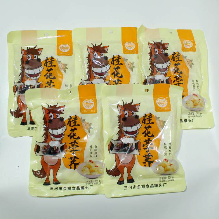 金福地桂花马蹄300g*5袋即食桂花荸荠糖水水果凉菜甜品罐头甜品