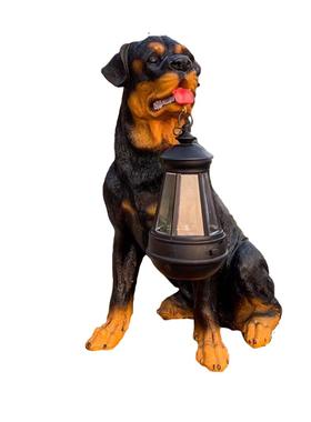 庭院树脂工艺品太阳能挂灯仿真小狗摆件花园院子玄关饰品