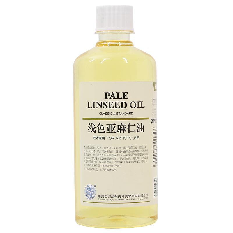 天马快精制熟聚合冷榨籽化浅色亚麻仁厚油干核桃油油画颜料