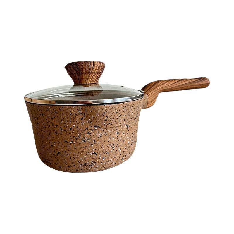 热销20cm花岗岩不粘锅一人食煎煮多功能泡面锅宝宝辅食小奶锅