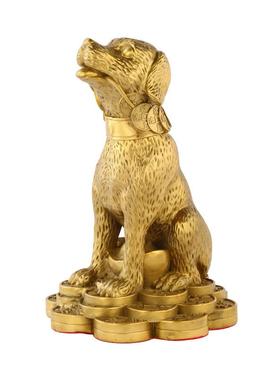 黄铜坐钱狗摆件大小号坐地狗十二生肖狗财铜狗家居装饰工艺品