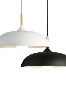 北欧简约创意个性半圆白色锅盖吊灯loft铁艺单头餐厅客厅饭店灯具