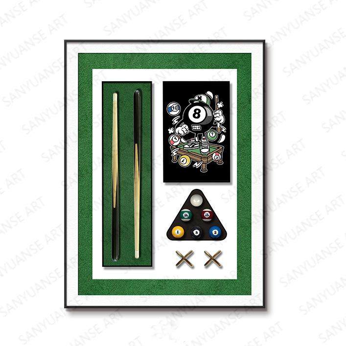 台球厅装饰画立体桌球室壁画三维立体餐厅壁画斯诺克挂画