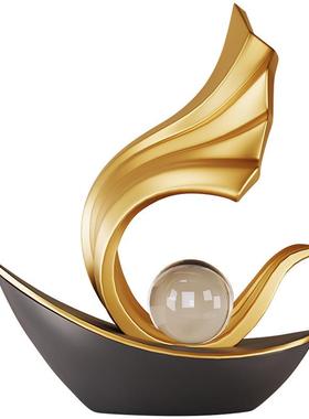 酒柜装饰品摆件高档轻奢客厅玄关办公室高端现代风生水起家居饰品