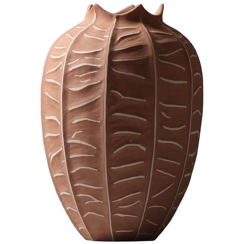 花现代简约陶CXT瓷瓶复拼色杨桃装饰品民造景插干古花宿花器创意