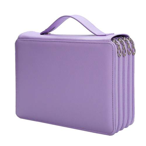 200孔爆款纯色pu材质美术笔袋可印logo广告美术培训班笔包