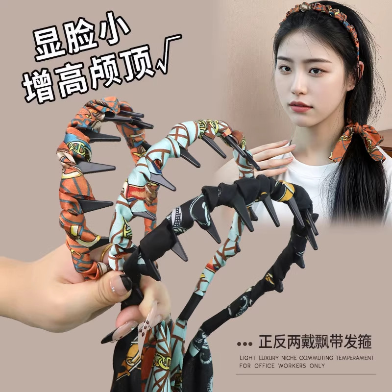 宫廷繁花飘带发箍女2026新款时尚发带丝巾绑发外出百搭编发头饰