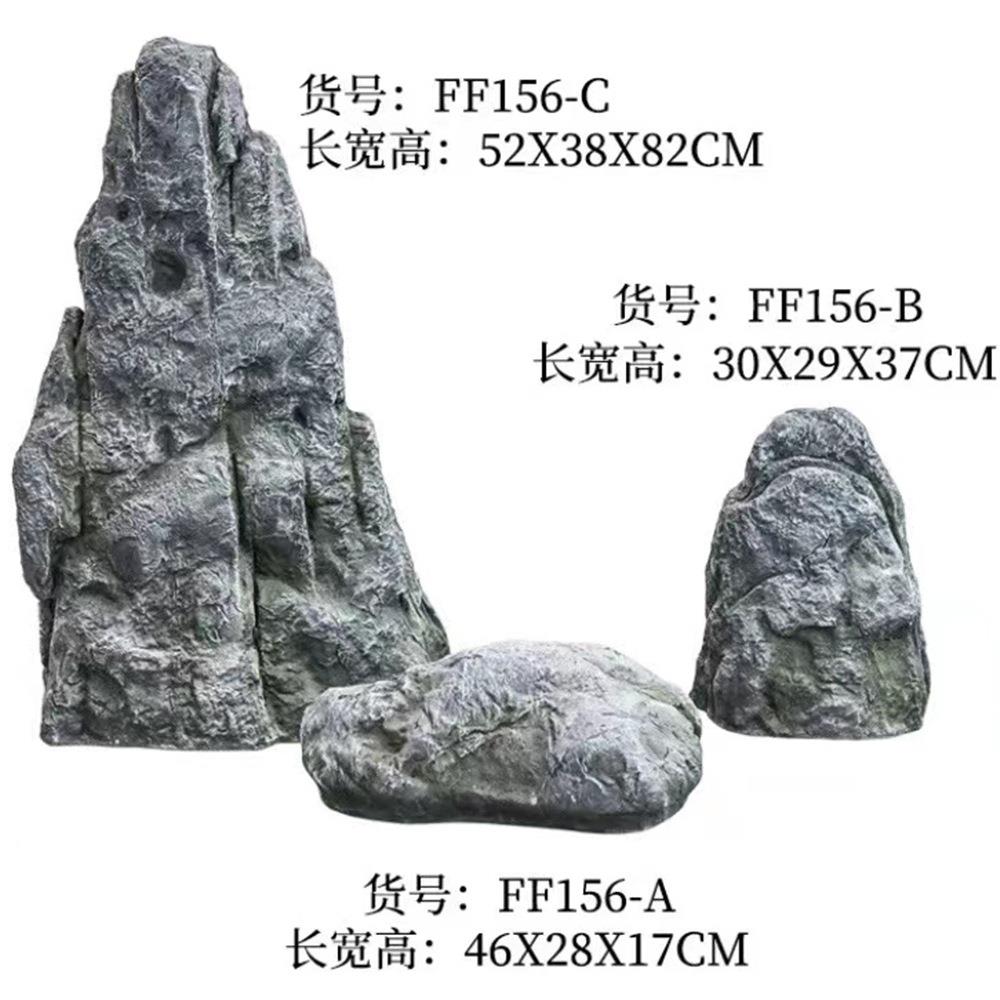 新中式青龙石复古假山水石摆件仿真玻璃钢石头庭院楼转角装饰