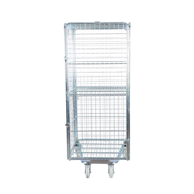 四面加密加顶电镀车仓储物流台车网格折叠物流推车载物台车周转车