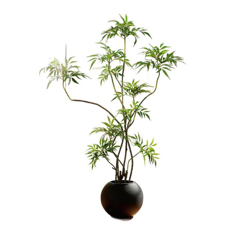 仿真绿植十大功劳客厅落地中古风大型盆栽摆件高级室内仿生植物树