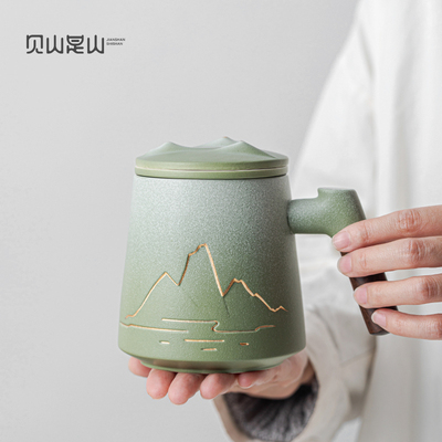 见山是山陶瓷中国风泡茶马克杯