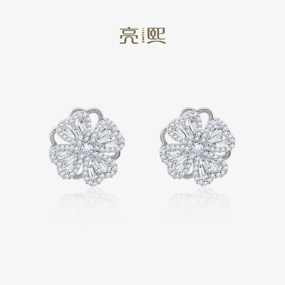 亮熙流光系列双层立体花朵耳环
