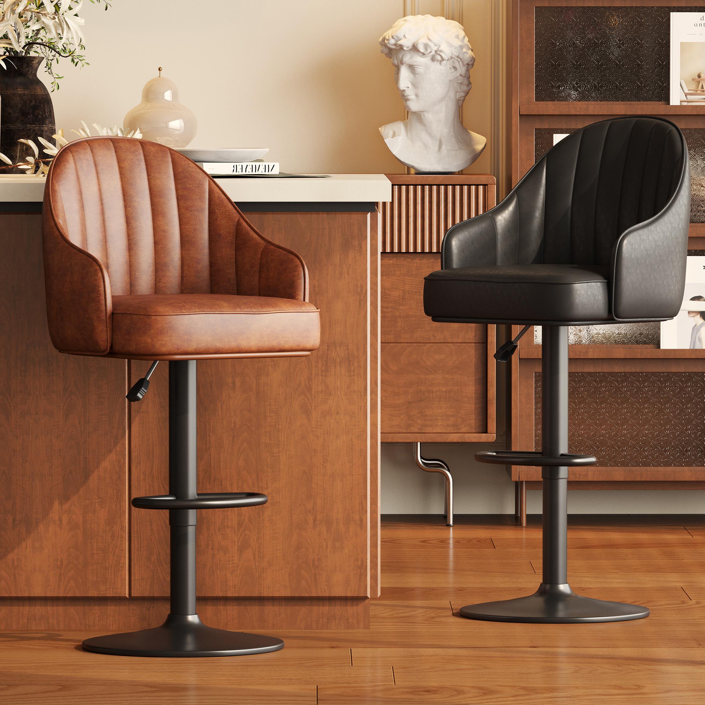 中古风吧椅家用吧台轻奢极简高脚椅2025新款高级感高脚凳岛台椅子