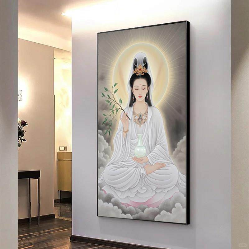 家观音菩RPR萨十字绣新款绣线用供奉佛像客厅过道玄关己简单手工
