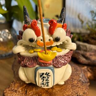 辰雪景德镇工纯手手捏招财貔貅长CYS件可点线摆香辈送礼乔迁送礼