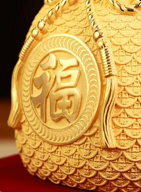 绒沙金聚福袋BJ202408摆件招财客厅玄关酒档装柜高饰工艺礼品摆饰