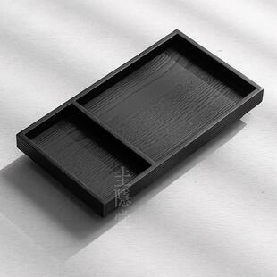 圭隐堂格蜡木炭分小茶盘壶承白家用侘寂实木烧干泡台9899999茶壶