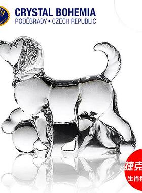 捷进小口雕水晶玻璃北欧轻奢像高端56900000十二生克肖小狗摆件动