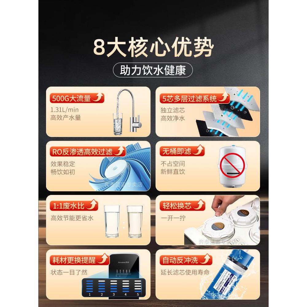 水凯RO反渗透奔泰纯水机反能渗透用500g直饮水净器厨家房自来水过