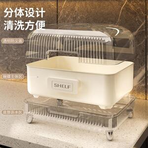 厨房碗M-8817碟收纳层架沥防水碗架带单盖子防虫层台面小尘型放碗