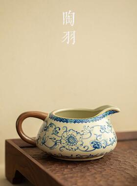 仿宋汝窑缠莲黄汝云意茶匀海道杯公功夫茶具分茶XYR器杯枝开片可