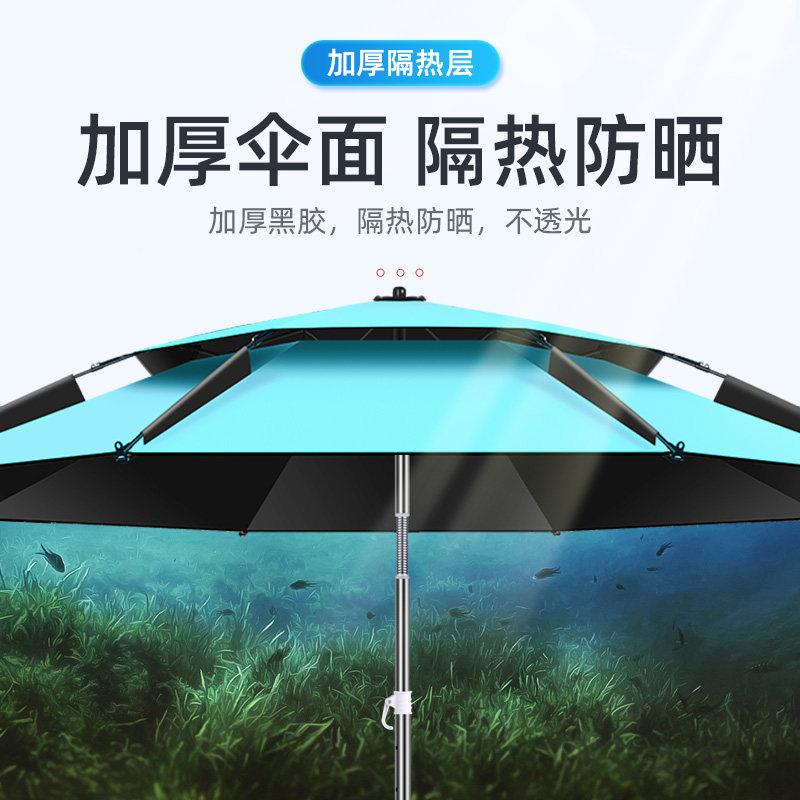 钓钓鱼伞万向防雨大伞204新款双黑胶2020214加层厚款2防晒防雨垂